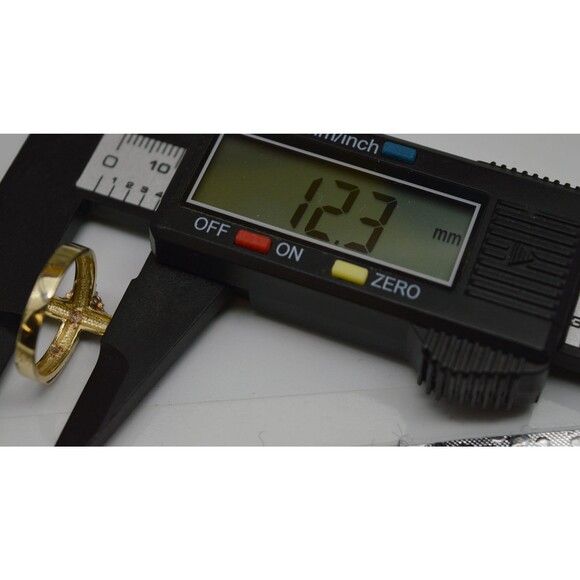 Real 10k Solid Yellow Gold Tri-Color Jesus Cross Cz Crucifix Ring 12mm All Size - Picture 4 of 5